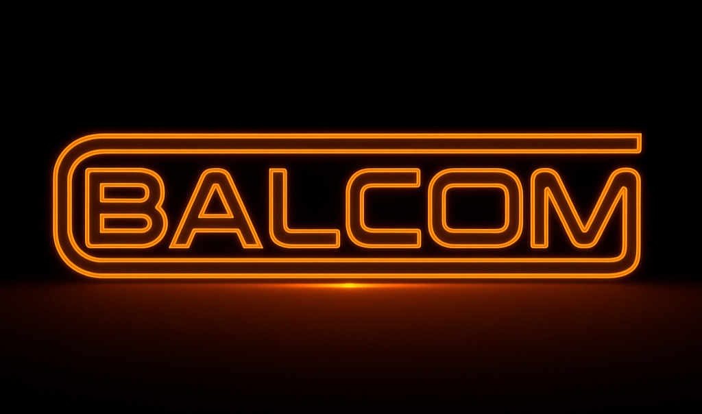 BALCOM neon logo